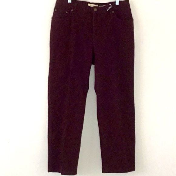 Jones NY 5 Pocket Stretch Cotton Pants, Straight Leg Mid-Rise Plus Size Petite - Picture 1 of 7